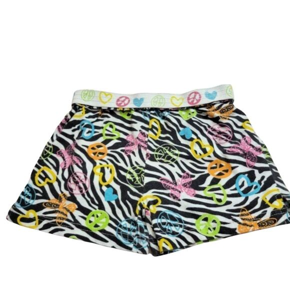 Girls Rule peace sign zebra shorts 6 - Picture 1 of 4